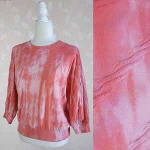 Anthropologie Pink Tie Dye Pullover Y2K Softgirl Comfy Chic Kidcore Lounge Top